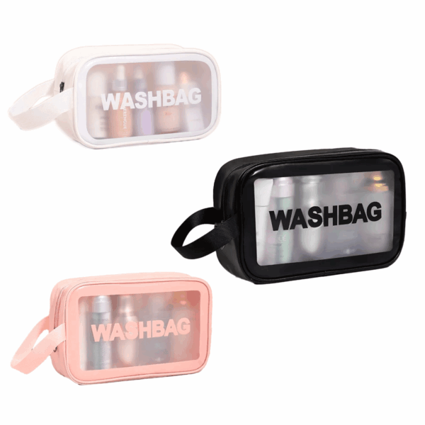 Washbag Neceser Chico Impermeable Transparente  - Organizador de Valija Versátil