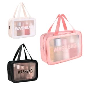 Washbag Neceser Grande Impermeable Transparente  - Organizador de Valija Versátil